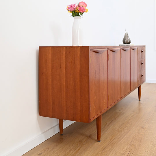 Mid Century Teak Sideboard Buffet Cabinet by Chiswell