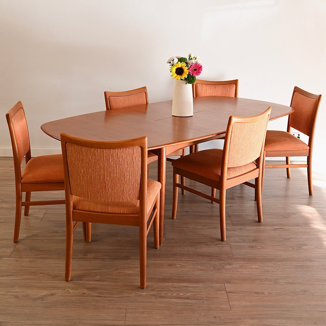 6x Mid Century Teak Dining Chairs by Chiswell