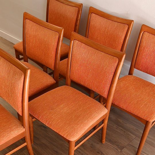 6x Mid Century Teak Dining Chairs by Chiswell