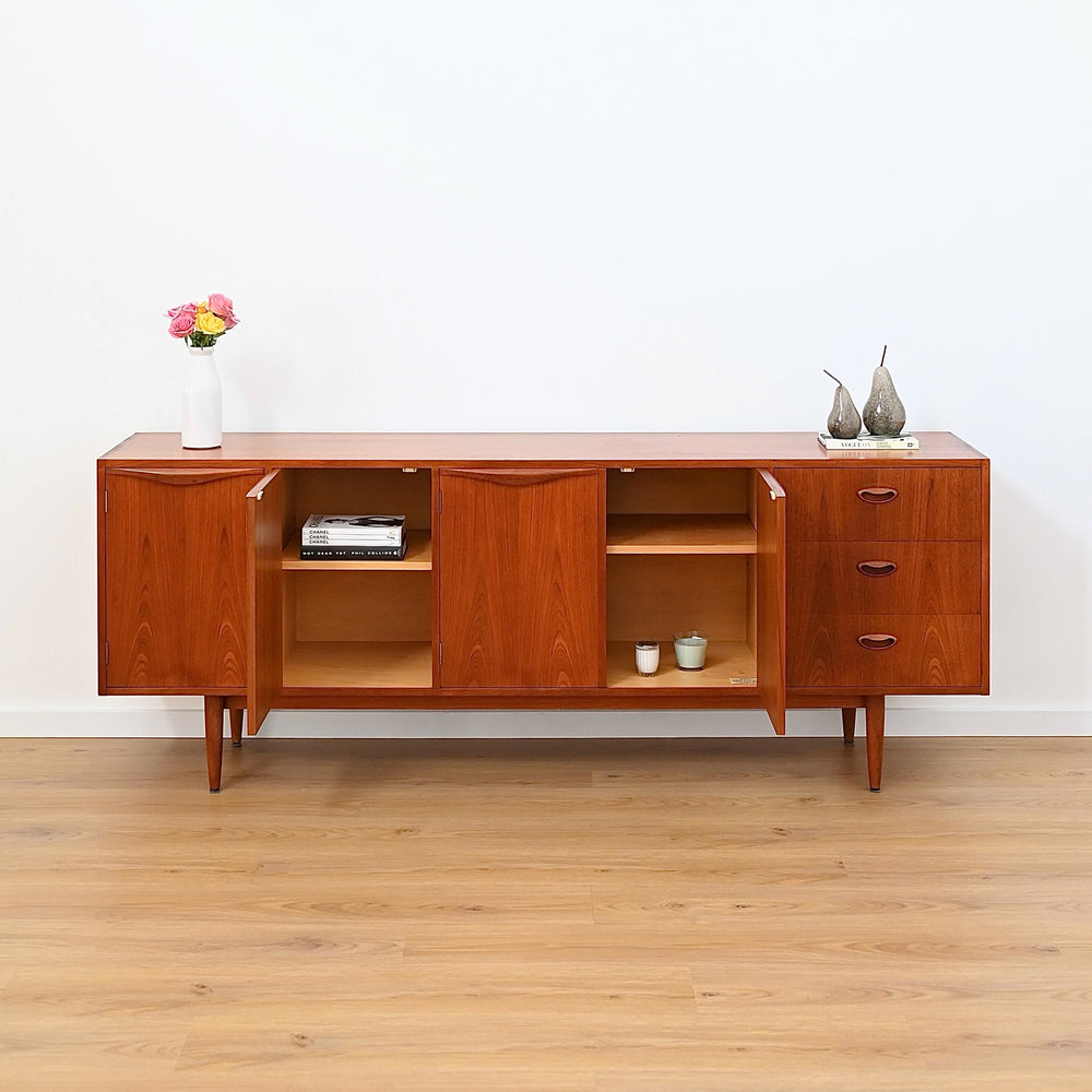 Mid Century Teak Sideboard Buffet Cabinet by Chiswell