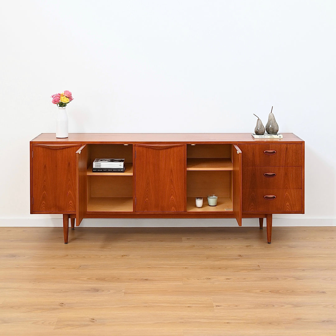 Mid Century Teak Sideboard Buffet Cabinet by Chiswell