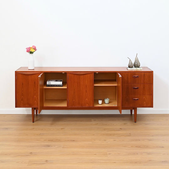 Mid Century Teak Sideboard Buffet Cabinet by Chiswell