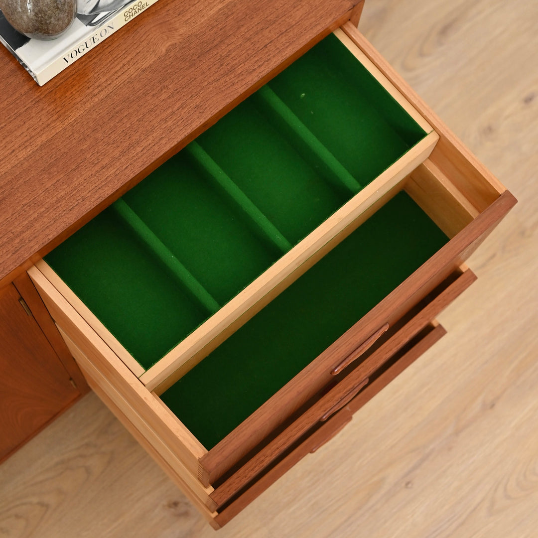 Mid Century Teak Sideboard Buffet Cabinet by Chiswell