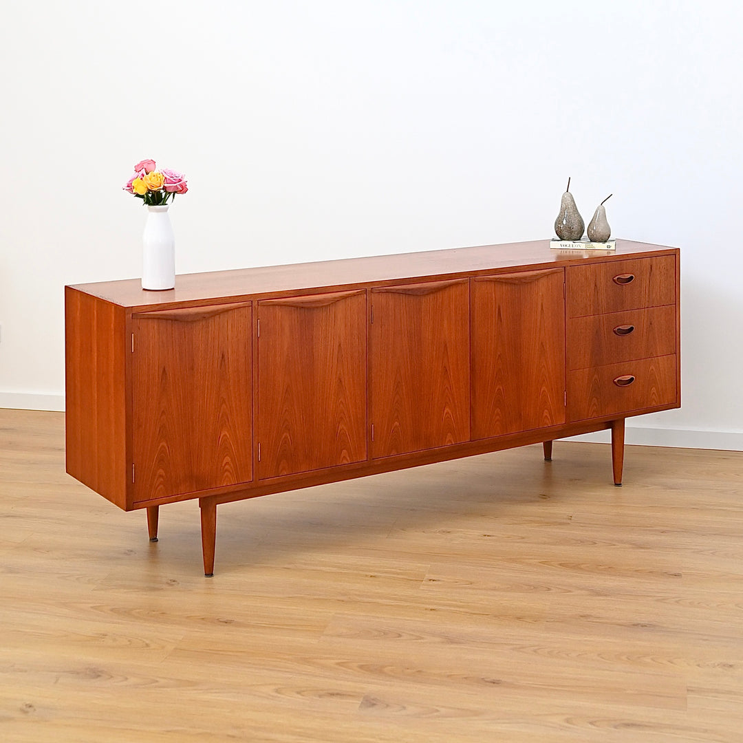 Mid Century Teak Sideboard Buffet Cabinet by Chiswell