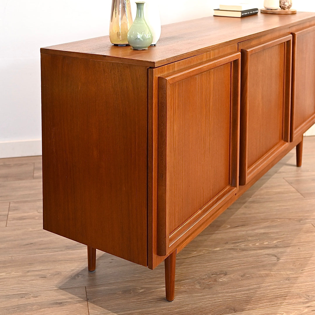 Mid Century Teak Sideboard Buffet LP Record Cabinet by Burgess