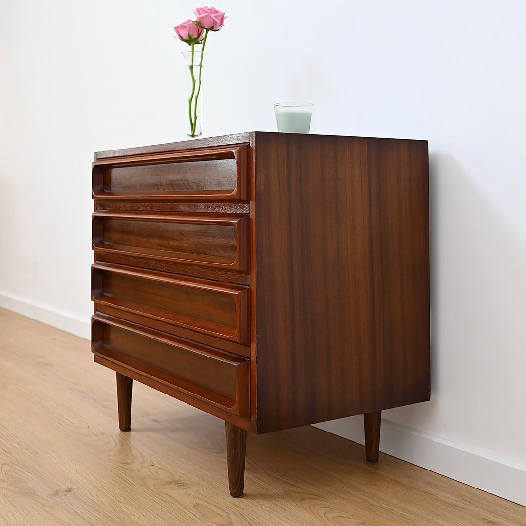 Mid Century Walnut Sideboard Drawers Low Boy Cabinet by Chiswell