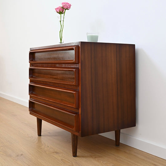 Mid Century Walnut Sideboard Drawers Low Boy Cabinet by Chiswell