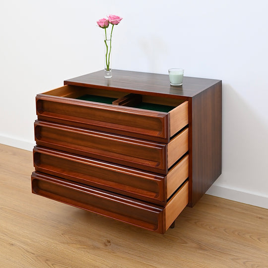 Mid Century Walnut Sideboard Drawers Low Boy Cabinet by Chiswell