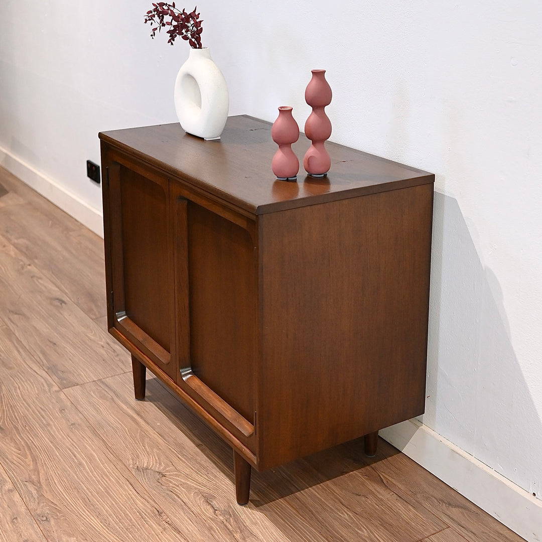 Mid Century walnut LP cabinet sideboard by Chiswell