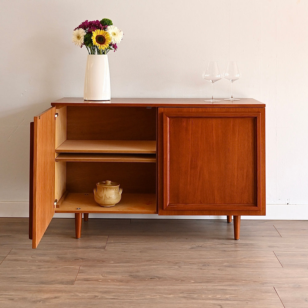 Mid Century Teak Sideboard LP Record Cabinet by Burgess