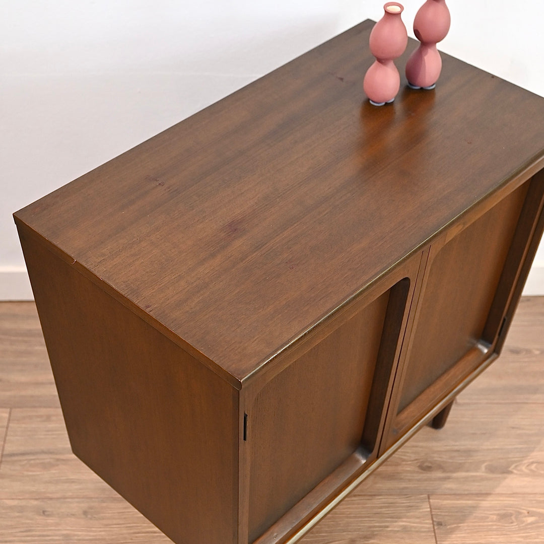 Mid Century walnut LP cabinet sideboard by Chiswell