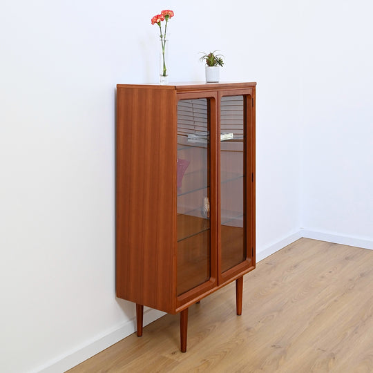 Mid Century Teak Sideboard Glass Display Cabinet by Chiswell