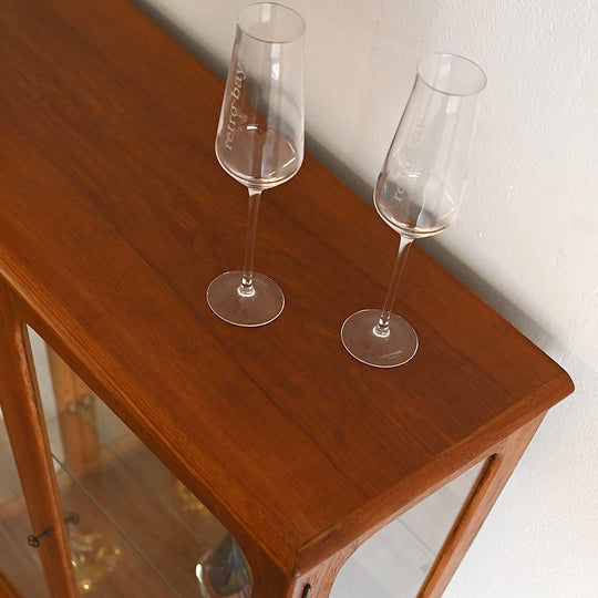 Mid Century Teak Sideboard Glass Display Cabinet by Noblett
