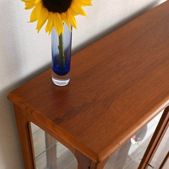 Mid Century Teak Sideboard Glass Display Cabinet by Noblett