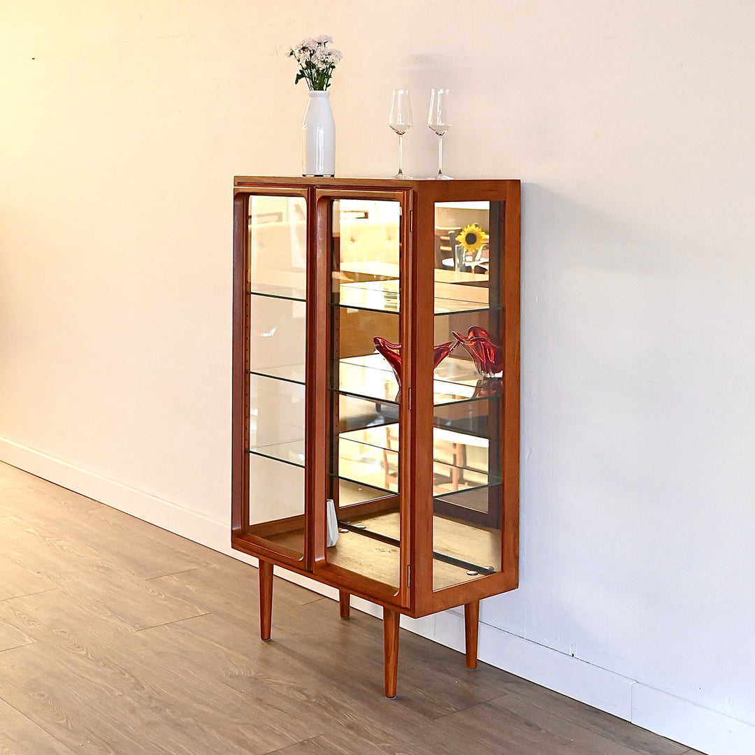 Mid Century Teak Sideboard Glass Display Cabinet by Chiswell