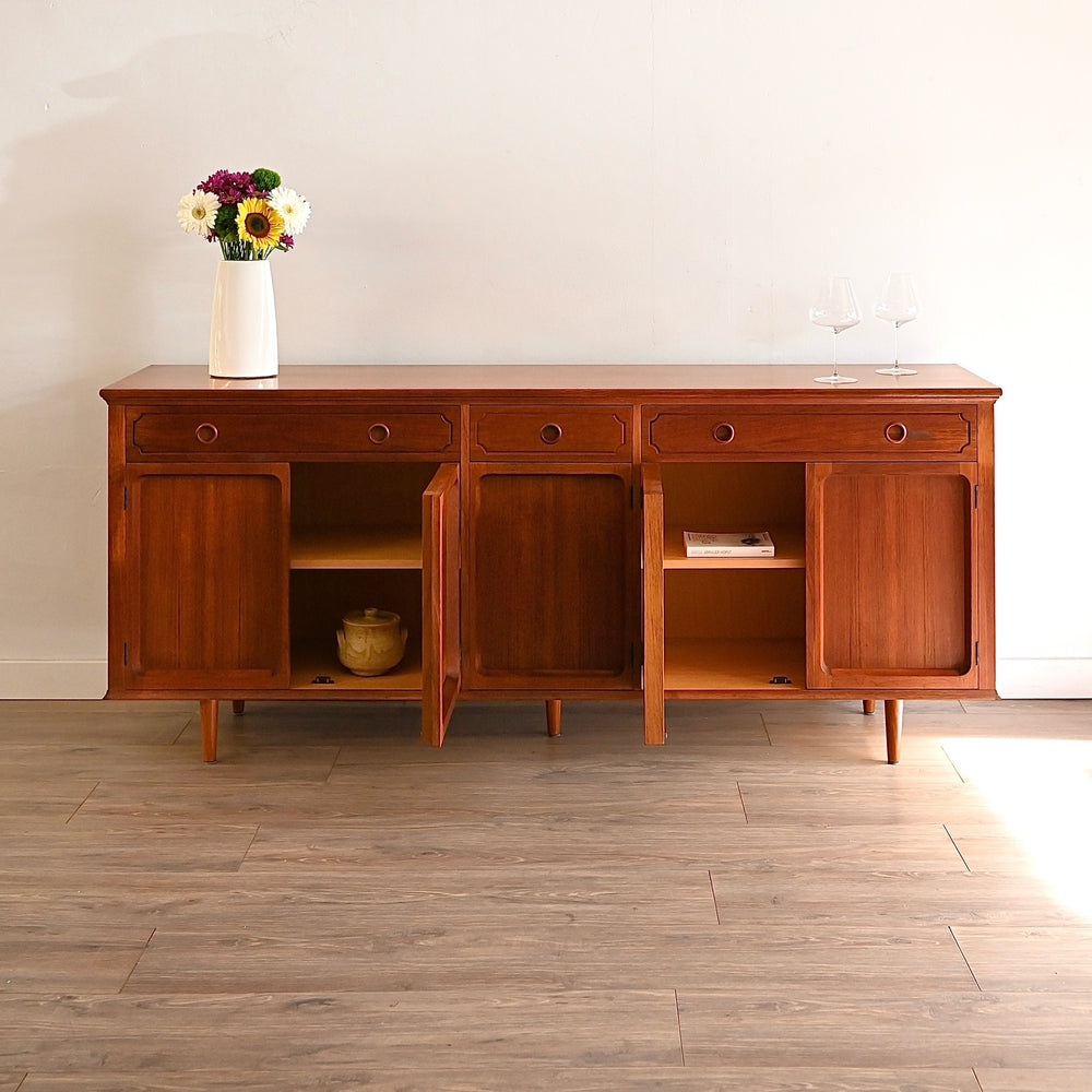 Mid Century Teak Sideboard Buffet Credenza by Chiswell