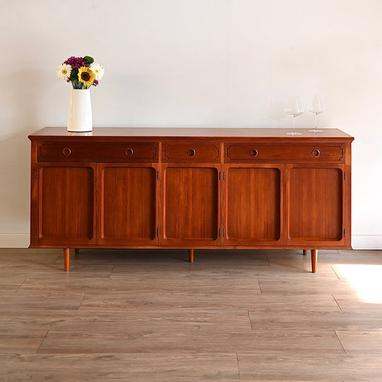Mid Century Teak Sideboard Buffet Credenza by Chiswell