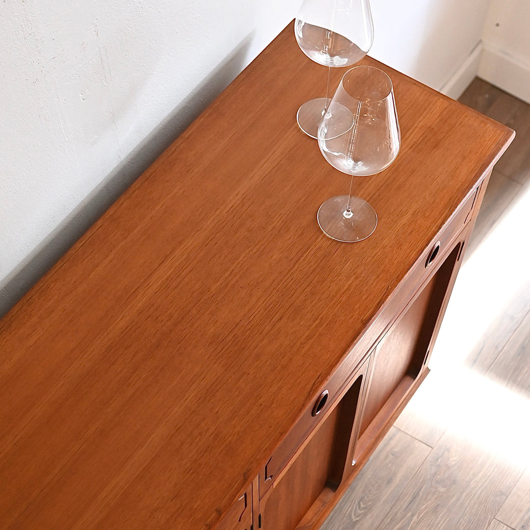Mid Century Teak Sideboard Buffet Credenza by Chiswell