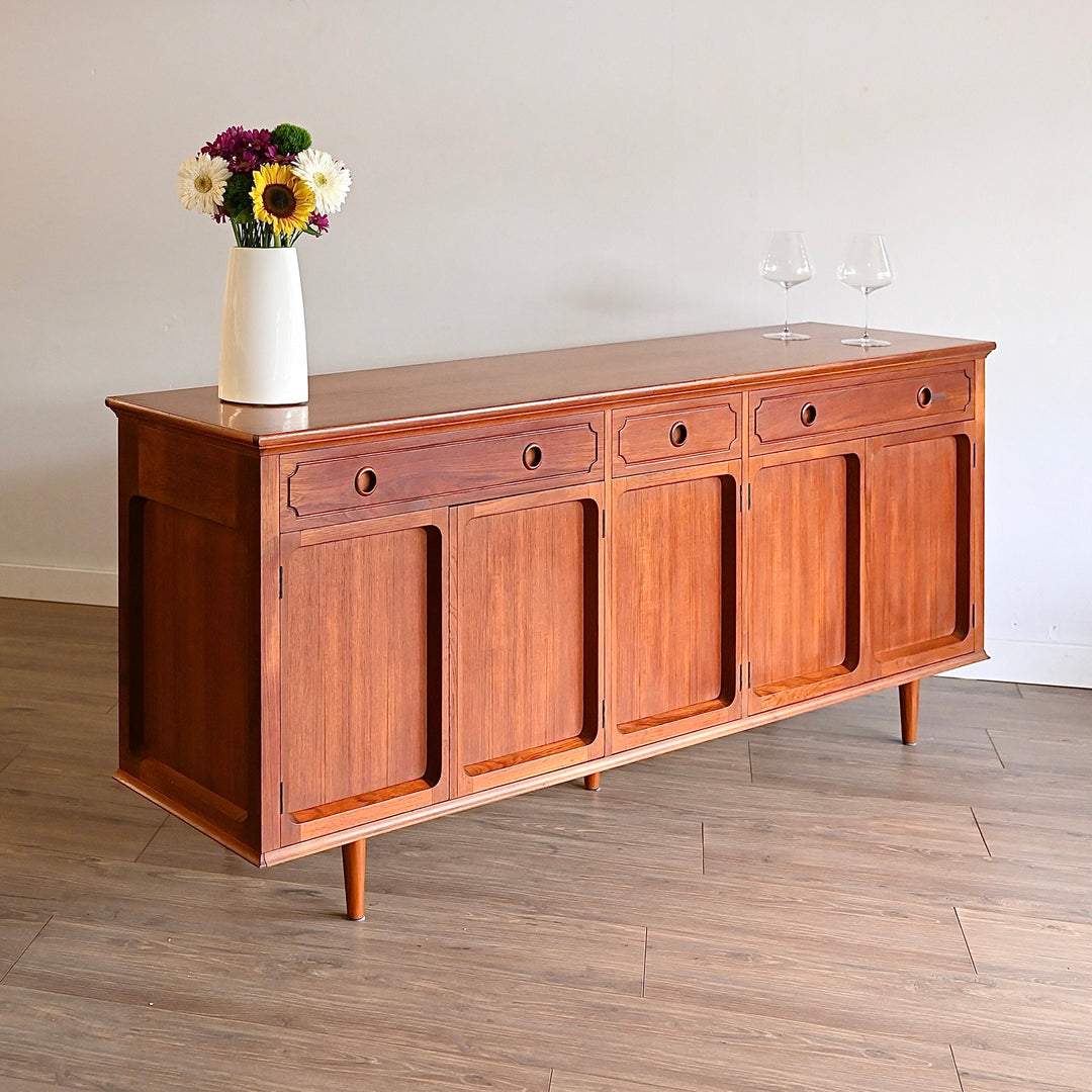 Mid Century Teak Sideboard Buffet Credenza by Chiswell