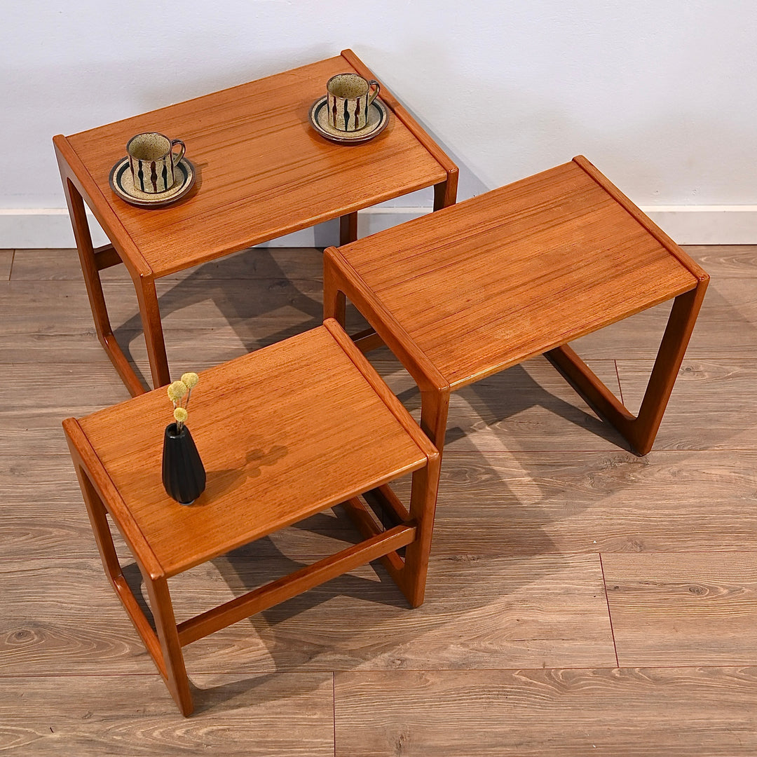 Mid Century teak nesting tables coffee tables