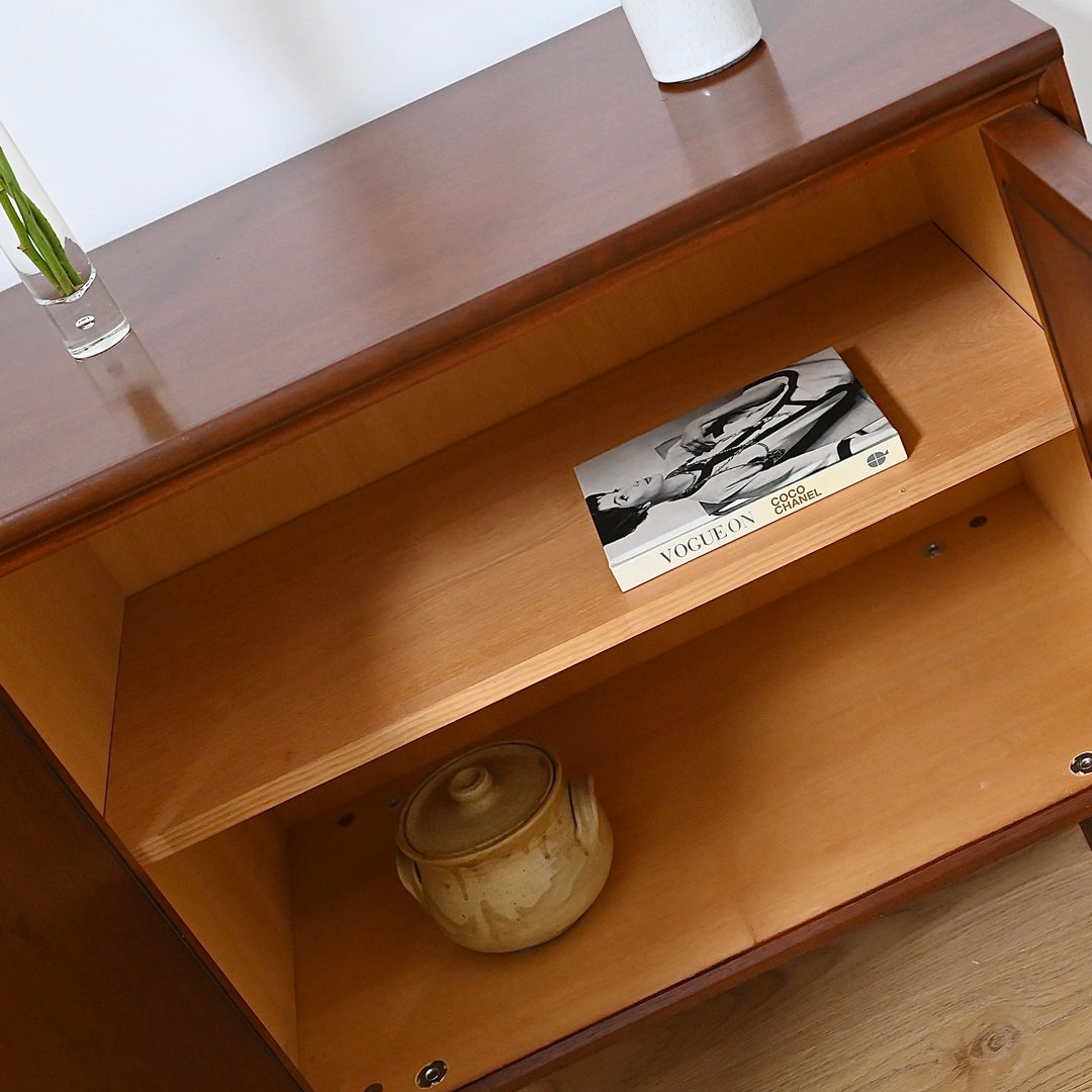 Mid Century Walnut Sideboard LP Record Cabinet by Chiswell