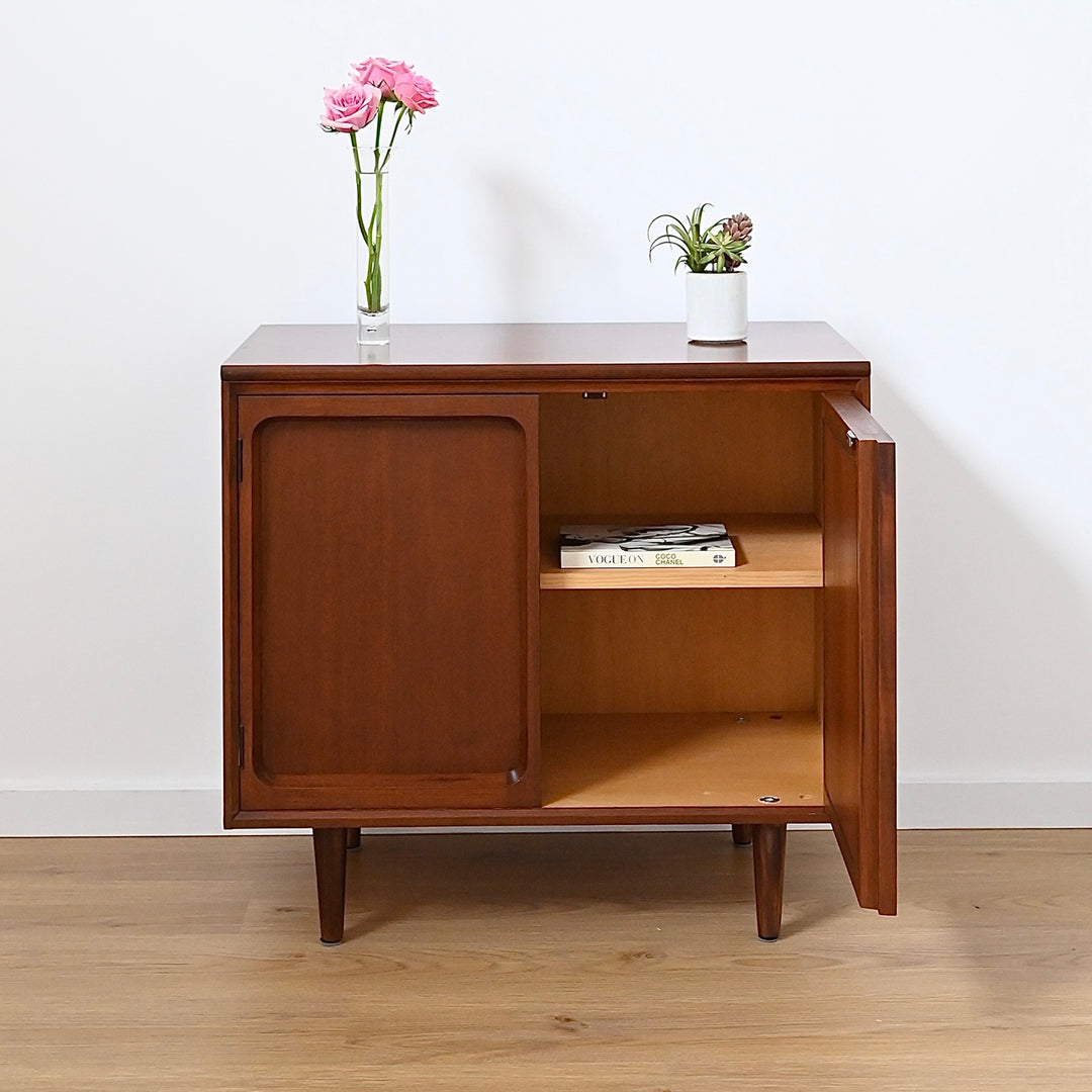 Mid Century Walnut Sideboard LP Record Cabinet by Chiswell