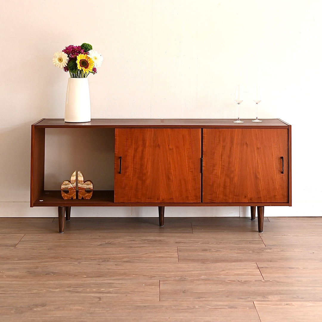 Mid Century Walnut Sideboard Buffet Cabinet