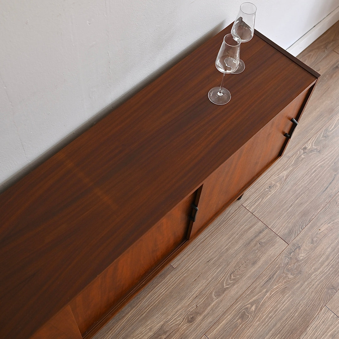 Mid Century Walnut Sideboard Buffet Cabinet