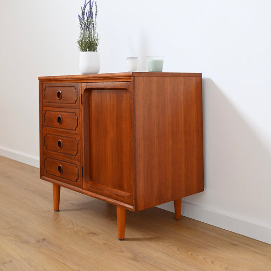 Mid Century Teak Sideboard LP Record Cabinet with Drawers by Chiswell