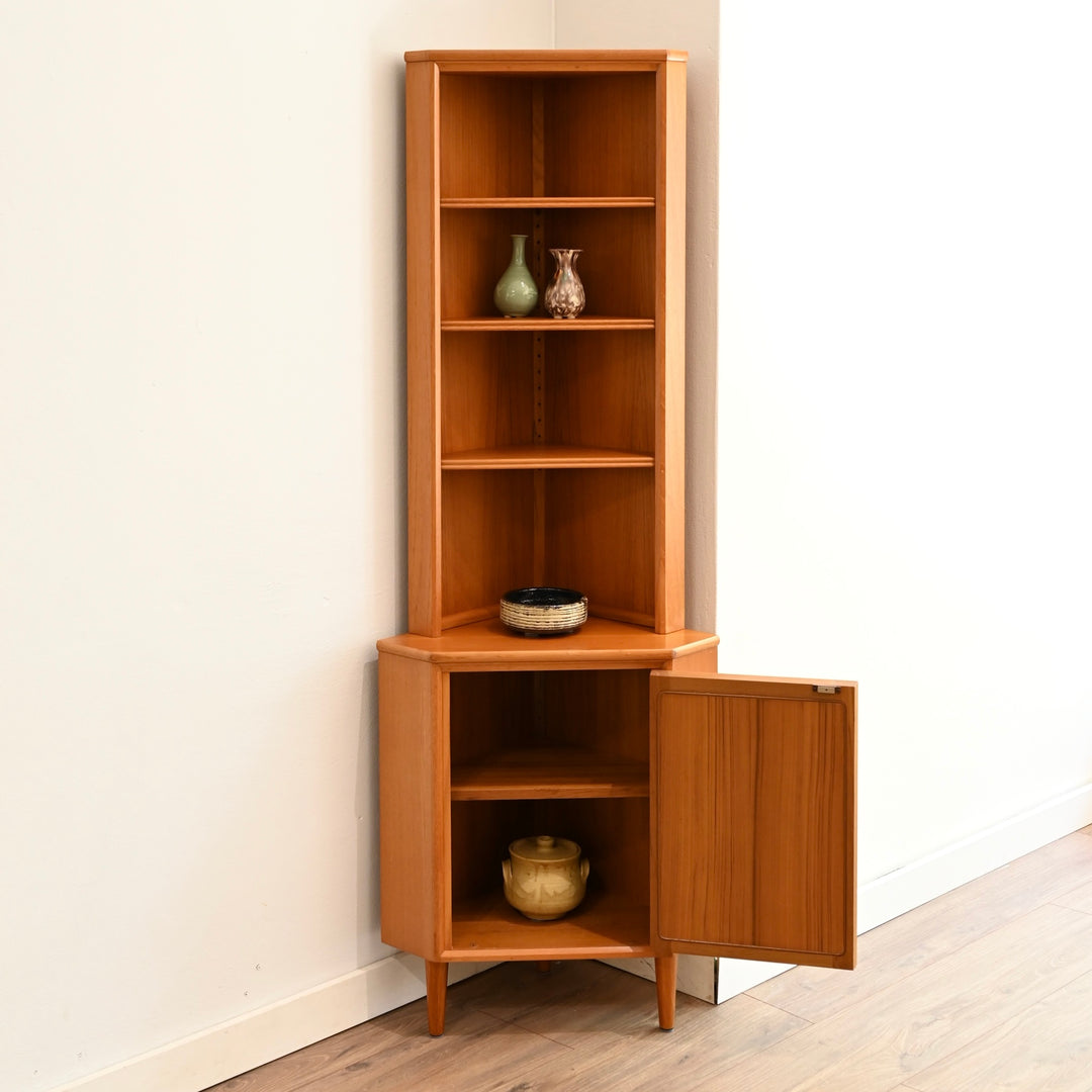 Mid Century Teak Sideboard Corner Cabinet Bookshelf by Chiswell