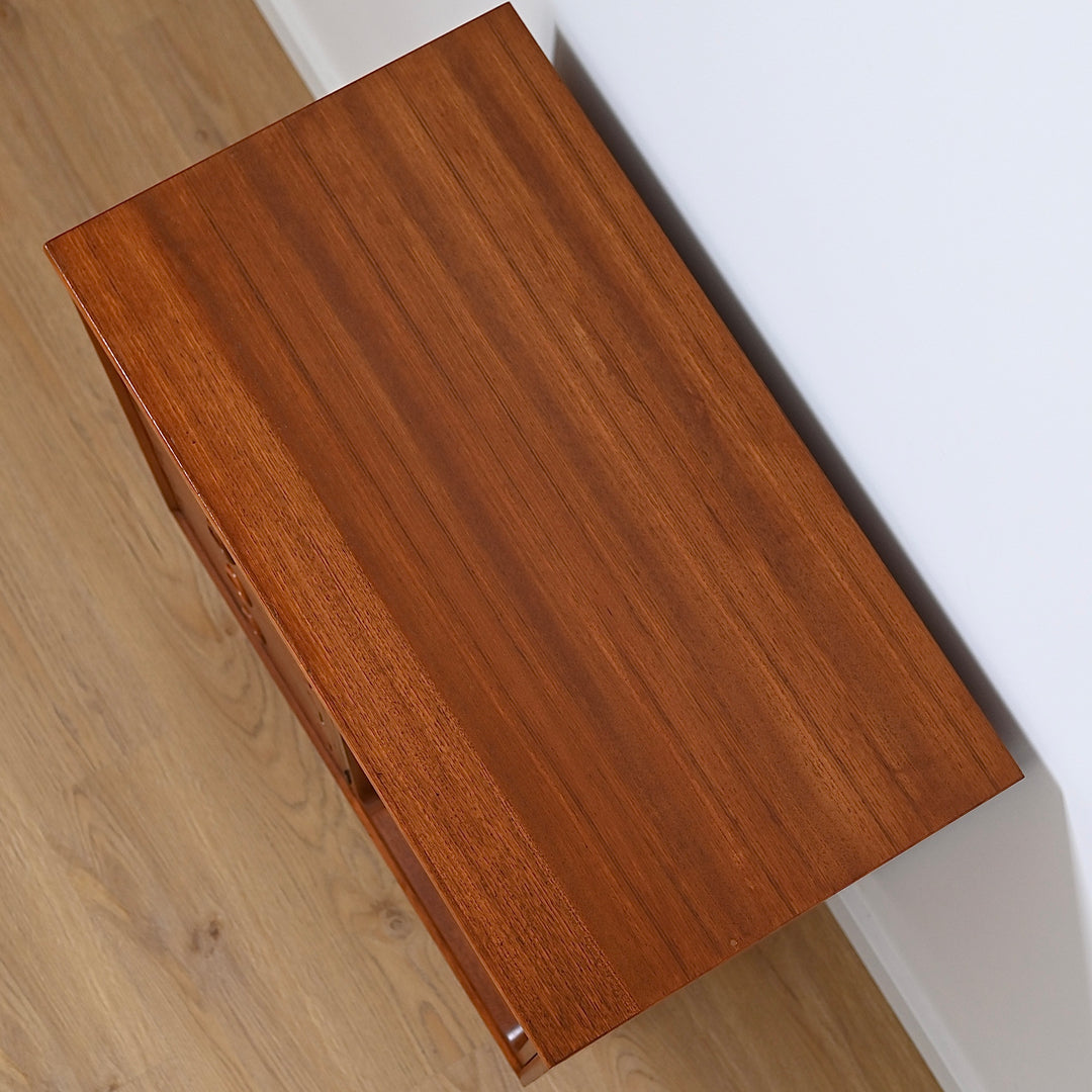 Mid Century Teak Sideboard LP Record Cabinet with Drawers by Chiswell