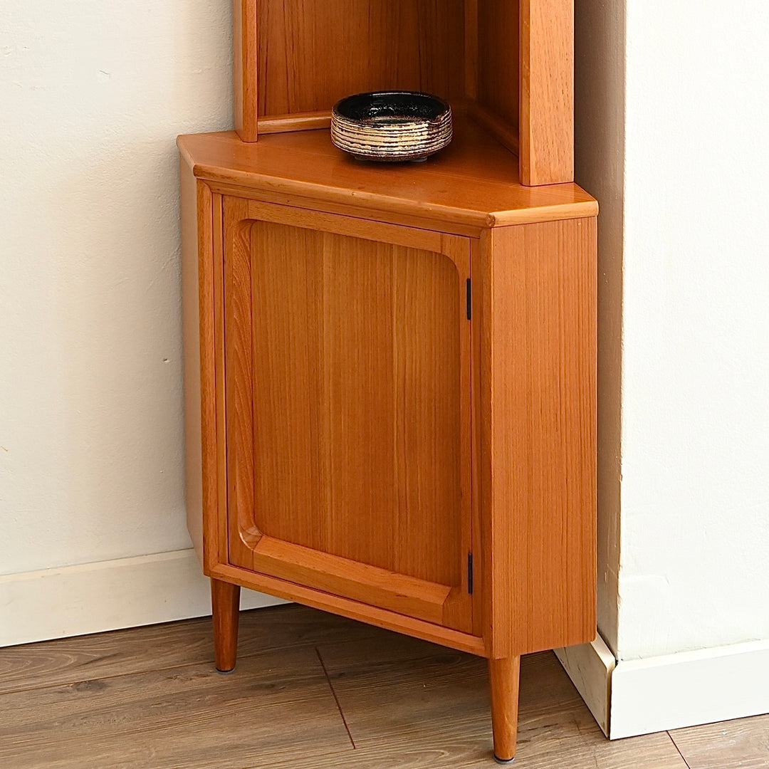 Mid Century Teak Sideboard Corner Cabinet Bookshelf by Chiswell