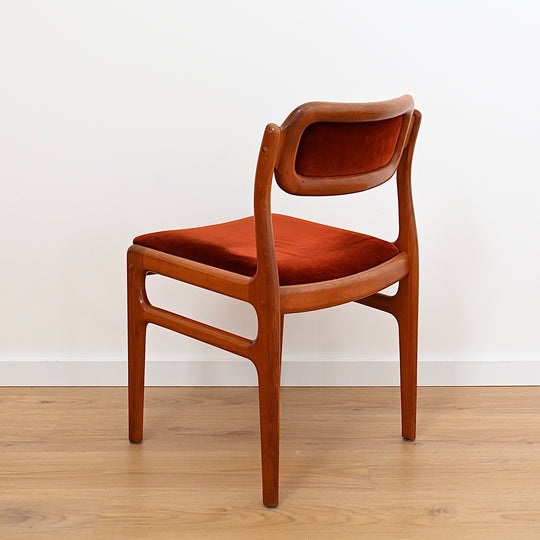 6x Johannes Andersen Teak and Terracotta Dining Chairs