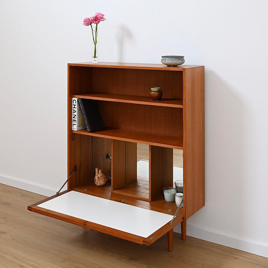 Parker Teak Mid Century Bookshelf Bar Wall Unit Bookcase