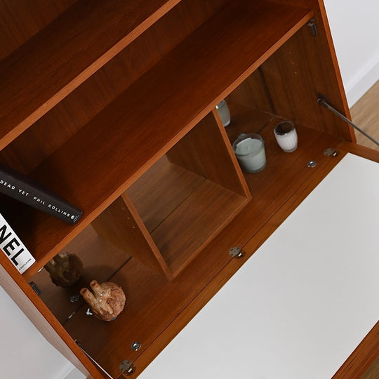 Parker Teak Mid Century Bookshelf Bar Wall Unit Bookcase