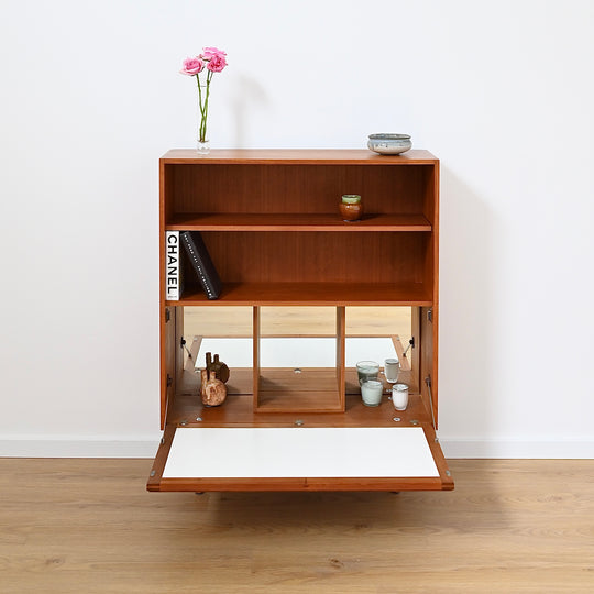 Parker Teak Mid Century Bookshelf Bar Wall Unit Bookcase