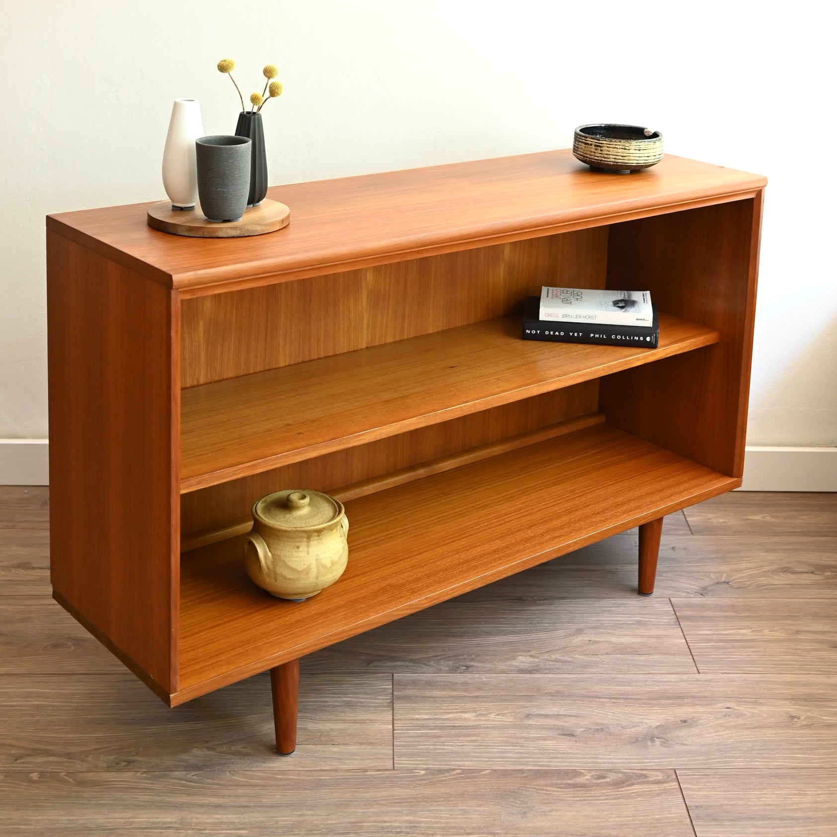 Mid Century Teak Sideboard LP Record Cabinet Bookshelf by Chiswell