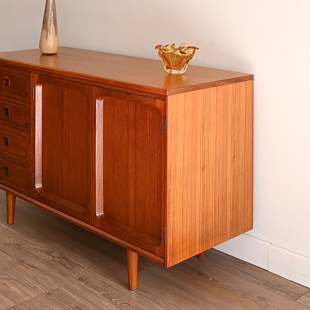 Mid Century Teak Sideboard LP Record Cabinet with Drawers by Chiswell