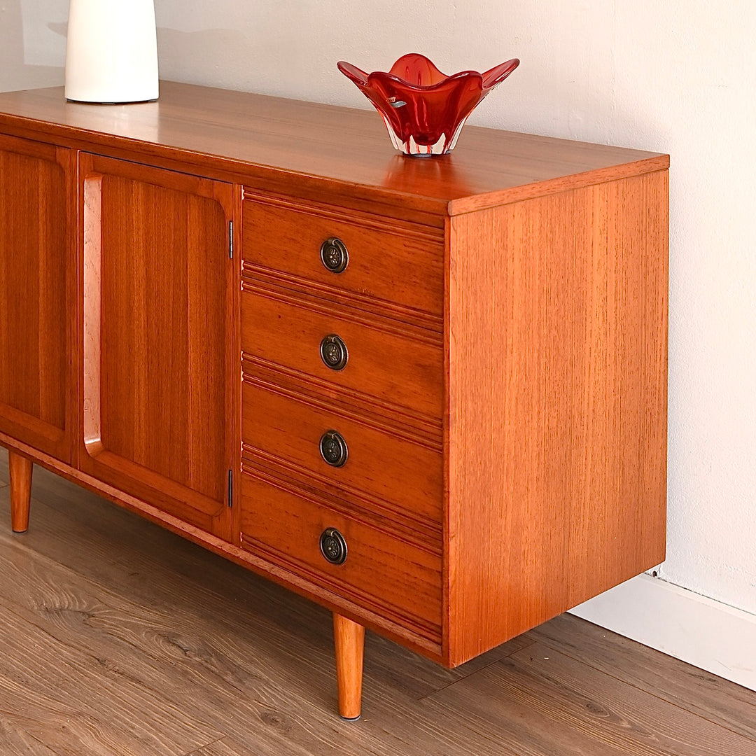Mid Century Teak Sideboard LP Record Cabinet with Drawers by Chiswell