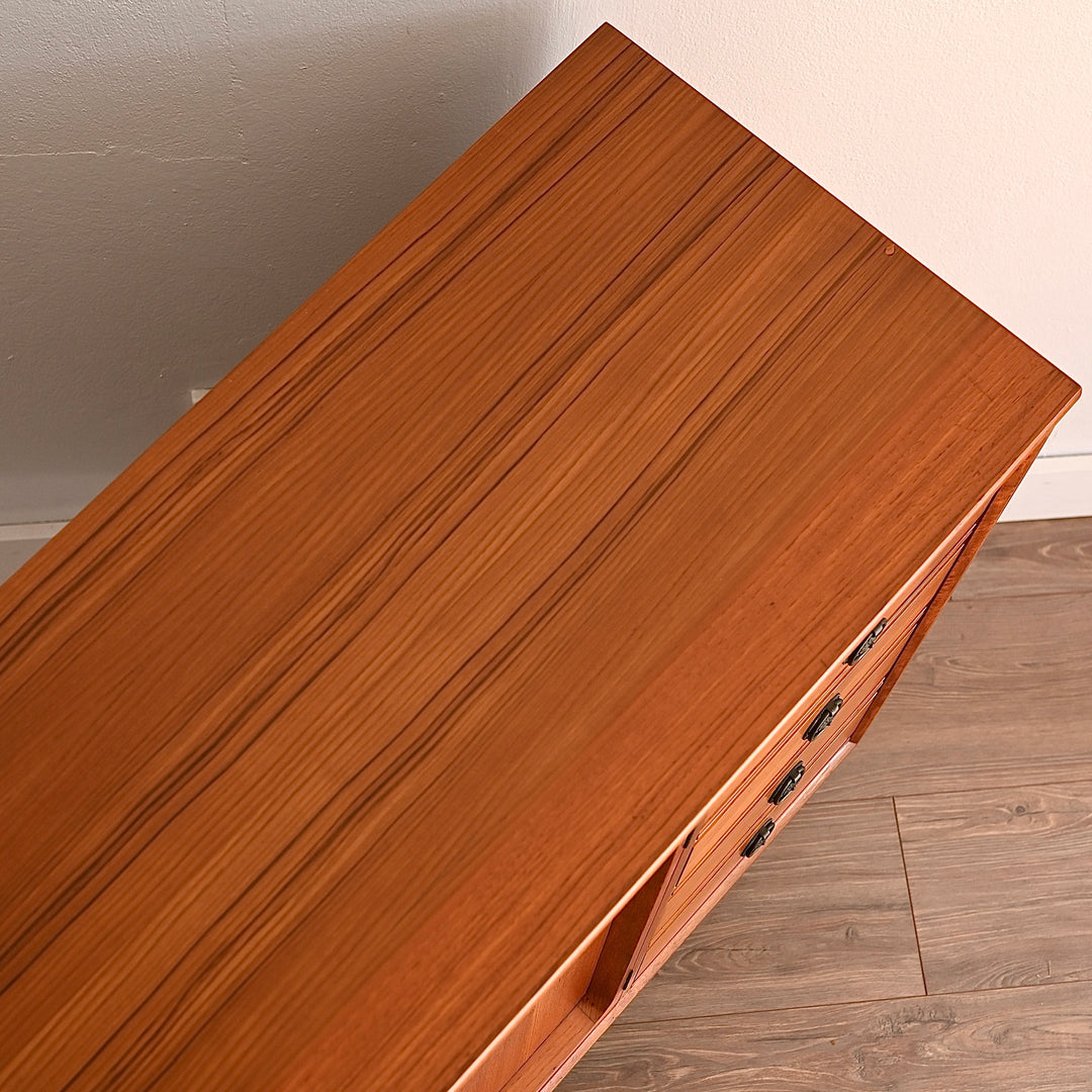 Mid Century Teak Sideboard LP Record Cabinet with Drawers by Chiswell