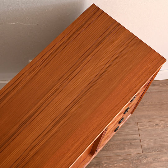 Mid Century Teak Sideboard LP Record Cabinet with Drawers by Chiswell