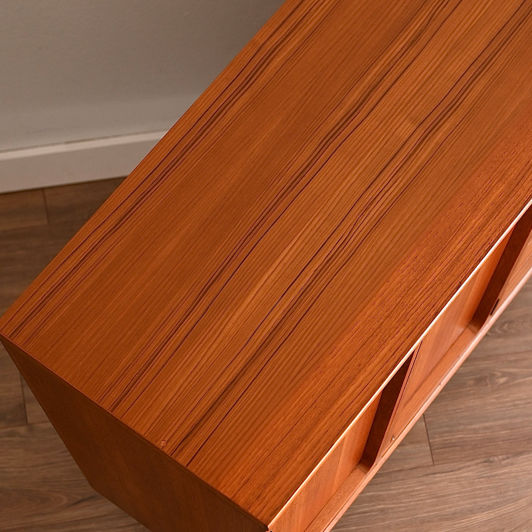 Mid Century Teak Sideboard LP Record Cabinet with Drawers by Chiswell