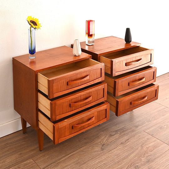 Mid Century Teak Bedside Tables Night Stands by Berryman