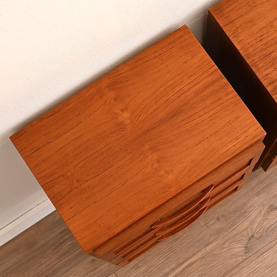 Mid Century Teak Bedside Tables Night Stands by Berryman