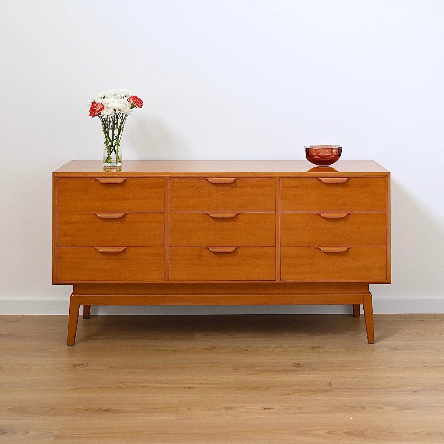 Mid Century Teak Dresser Drawers Low Boy Sideboard by Paul Mason