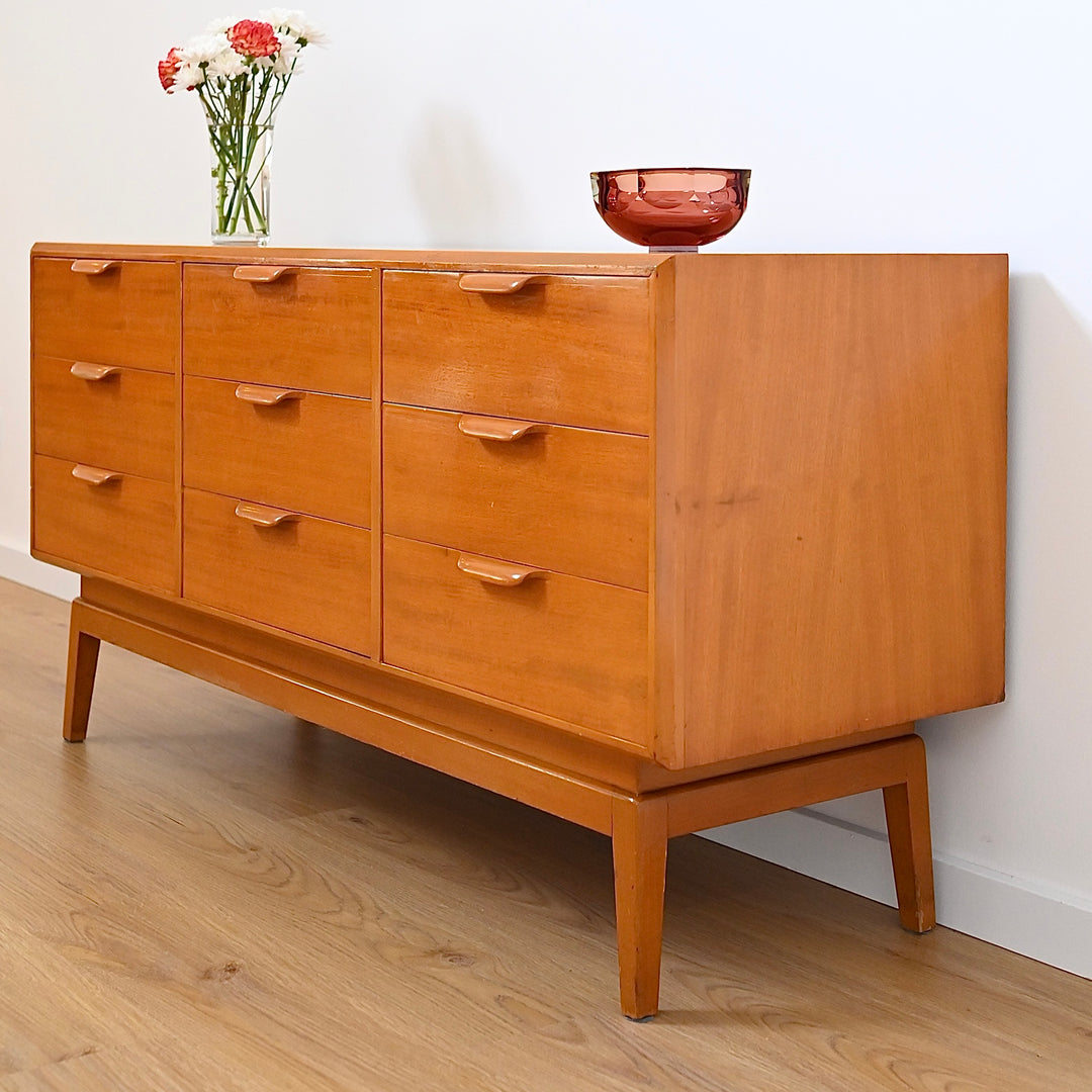 Mid Century Teak Dresser Drawers Low Boy Sideboard by Paul Mason
