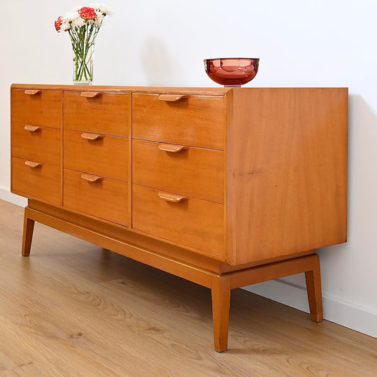Mid Century Teak Dresser Drawers Low Boy Sideboard by Paul Mason
