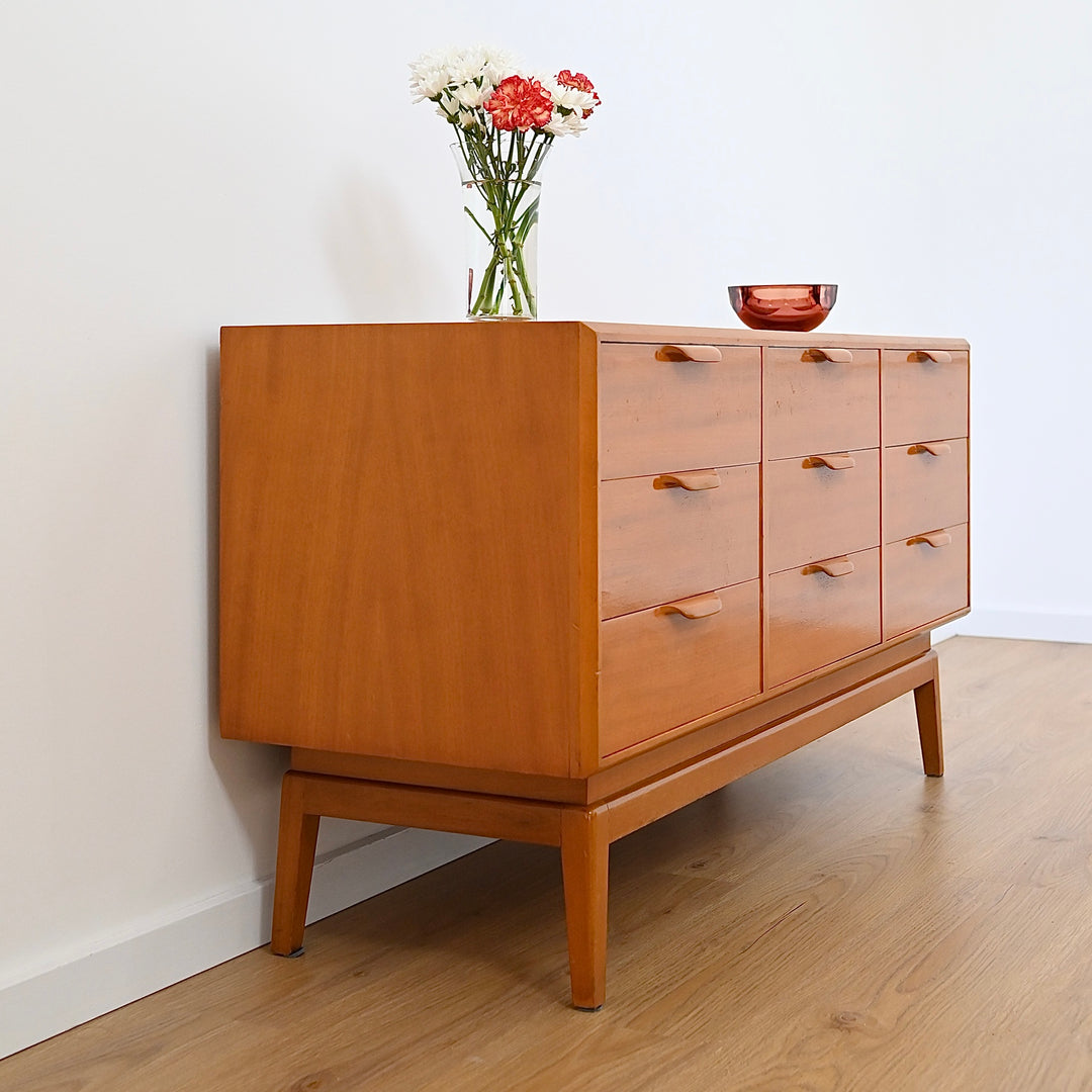 Mid Century Teak Dresser Drawers Low Boy Sideboard by Paul Mason