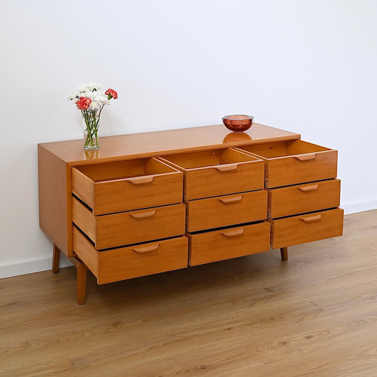 Mid Century Teak Dresser Drawers Low Boy Sideboard by Paul Mason
