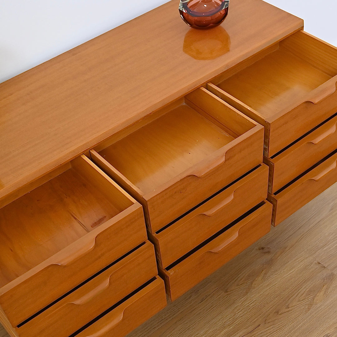 Mid Century Teak Dresser Drawers Low Boy Sideboard by Paul Mason